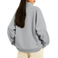 thumbnail image 6 of yuCgh Women's Button-Up Collar Pullover Top with Pocket, Casual Long Sleeve Blouse, Soft Cotton Blend, Fashion Everyday Wear for Women,Light Gray XL, 6 of 8