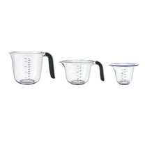 KitchenAid 3-Piece Stackable Plastic Measuring Cup Set, Black