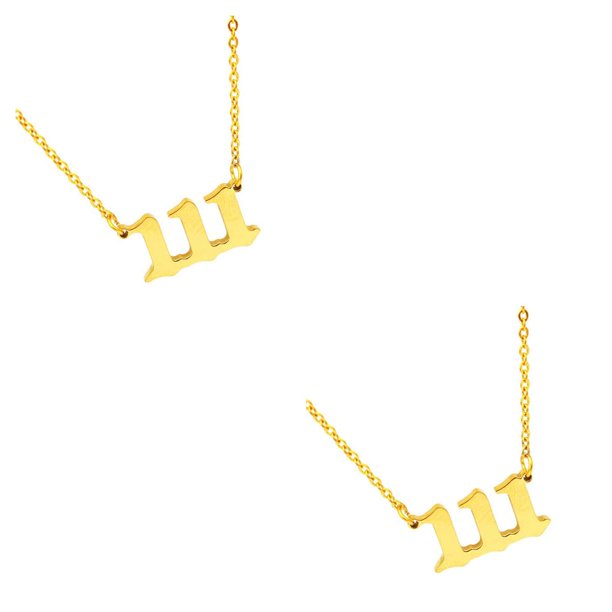Sonducket Collar con colgante de número, gargantilla de acero inoxidable para mujer, regalo de Navidad, cadena para el cuello de diario, fiesta Tipo4 2Conjunto