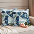 thumbnail image 2 of Blue Teal Coastal Outdoor Waterproof Pillow Covers, Sea Turtle Summer Beach Starfish Decorative Square Throw Pillowcase Sofa Cushion Sham for Patio/Couch/Chair, 16"x16" 2 Pack, 2 of 8