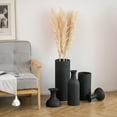 thumbnail image 4 of Sziqiqi Large Black Vases Set of 3: Metal Floor Standing Vase Modern Honeycomb Texture Big Standing Vase for Living Room Dining Bedroom Home Corner Hallway Indoor Office, 4 of 10