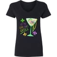 thumbnail image 3 of Inktastic Let the Good Times Roll Mardi Gras Goblet and Beads Women's V-Neck T-Shirt, 3 of 5