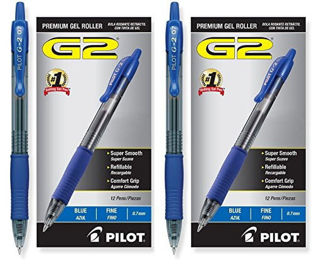 Pilot G2 Retractable Premium Gel Ink Roller Ball Pens, Fine Pt, 24 Pack, Blue