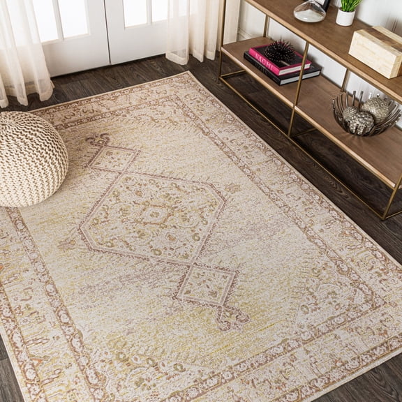 JONATHAN Y MODERN PERSIAN 8 x 10 Area Rug, Lila Tribal Medallion - Ivory, MDP306A-8