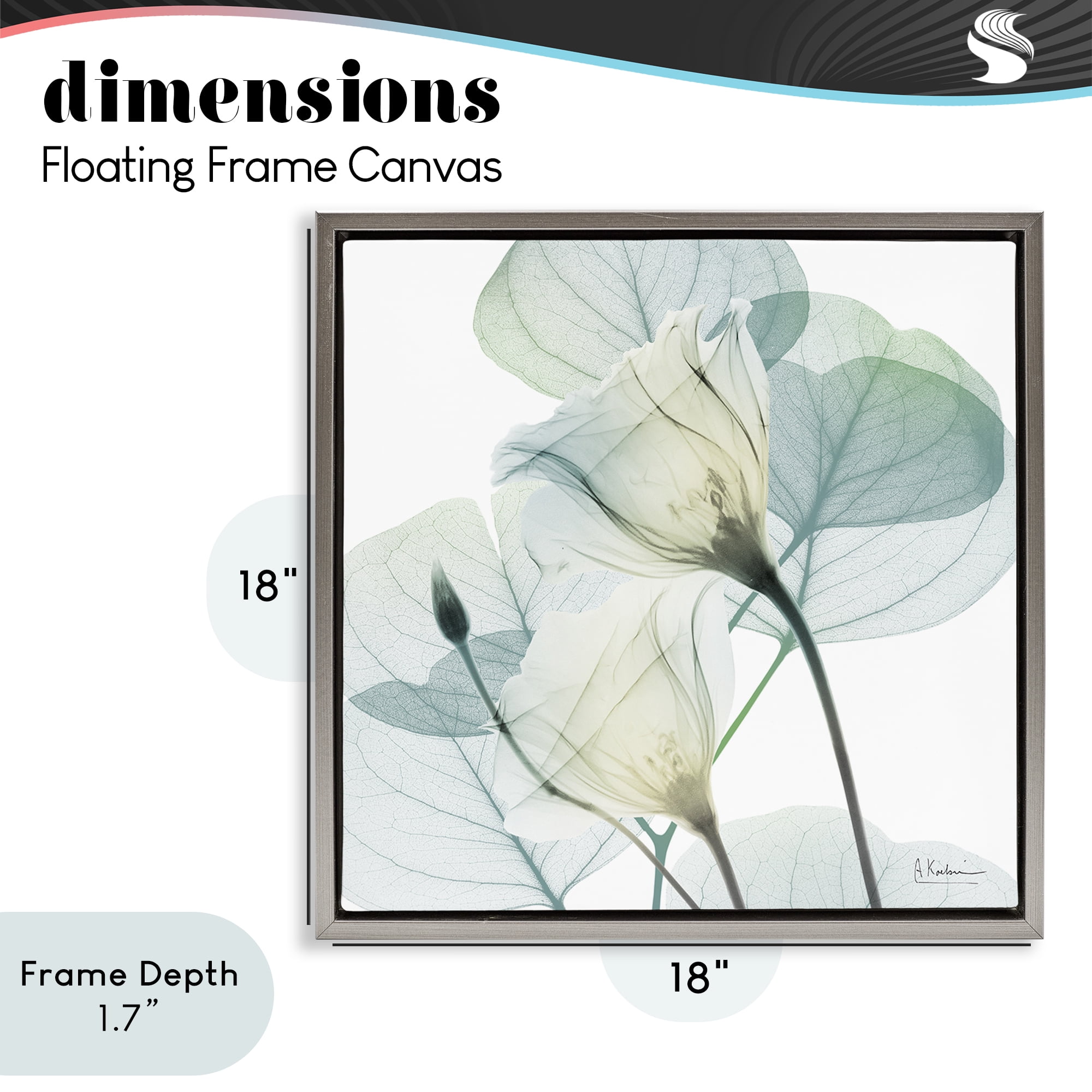 Stupell Industries Divine Fate Petals Gray Framed Floater Canvas Wall Art, design by Albert Koetsier