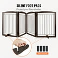 thumbnail image 5 of KFFKFF Freestanding Pet Barrier, 32" Height x 96.5" Width, 4-Panel Folding Dog Gate for Various Openings, Expandable and Quiet Foot-Supported Indoor Dog Fence, Brown, 5 of 9