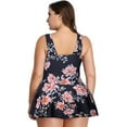 thumbnail image 4 of Plus Size Tankini Swimsuits for Women Tummy Control Bathing Suits with Shorts Two-Piece V Neck Swimwear, 4 of 8