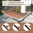 thumbnail image 5 of YYAo Patio Hammock Foldable Swing Chair Bed with Detachable Pillow-Brown, 5 of 11