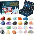 thumbnail image 2 of Christmas Advent Calendar Natural Crystal Gemstones Collection Box 24 Days Countdown Calendar Crystal Stone Gift Box for Kids, 2 of 5