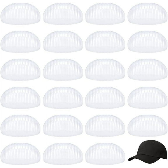 24pcs Clear Plastic Cap Insert Shaper - Baseball Cap Golf Hat Support Holder Clear DIY