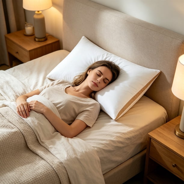 Almohada de felpa de terciopelo de 72x46 cm con relleno de fibra de poliéster, lavable a máquina, transpirable y de soporte para dormir, dormitorio, habitación de invitados, viaje