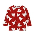 thumbnail image 5 of Posijego Valentine's Day Shirt for Girls Heart Graphic Tees 3/4 Length Sleeve Summer T-Shirts Casual Loose Tops, 5 of 5