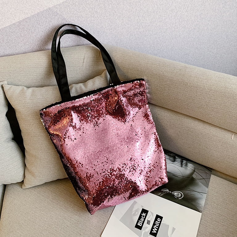Tote Sequins Shoulder Bag Glitter Handbag Large Tote Bag for