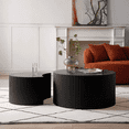 thumbnail image 5 of Kevinplus Modern Round Woden Coffee Table, Matte Black, 5 of 8
