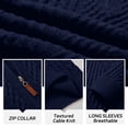 thumbnail image 6 of Fexilor Men's Quarter-Zip Sweater, Cable Knit Mock Neck Slim Fit Business Casual Pullover S-3XL, 6 of 7