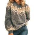 thumbnail image 2 of Wutalume Women's Winter Casual Loose Mohair Chunky Knit Sweater, Cozy Fuzzy Top, Warm Pullover for Cold Weather and Indoor Lounging,Gray XL, 2 of 5
