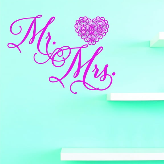 Vinyl Wall Decal Sticker : Mr. & Mrs. Home Decor Picture Art 12 x 12 Inches
