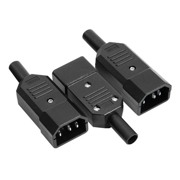 Unique Bargains AC250V 10A 3Terminals Panel Mount IEC320 C14 Power Socket Adapter Connector 3 Pcs