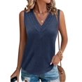 thumbnail image 2 of Women V Neck Tank Tops Casual Summer Loose Fit Sleeveless Shirts Blouse, 2 of 4