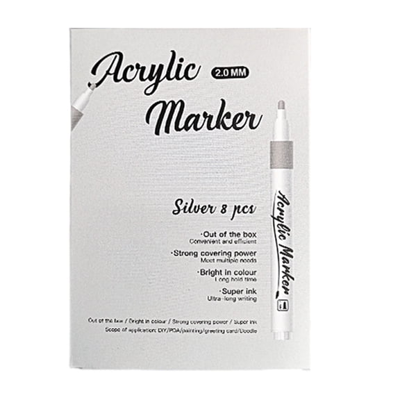 9 Metallic Acrylic Art Markers: Gold Silver White Pens for Layered Nighttime Art & Sketching
