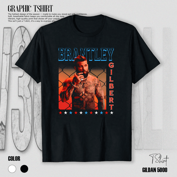 Brantley Gilbert Country Music Tattoos Whiskey Rebel Style Graphic Unisex T-Shirt V80077, up to size 5XL