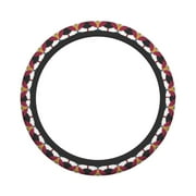 XMXY Car Steering Wheel Cover, Retro Pattern Repeat Circles Non-Slip Jeep Truck Universal Elastic Steering Wheel Protector 15 inch