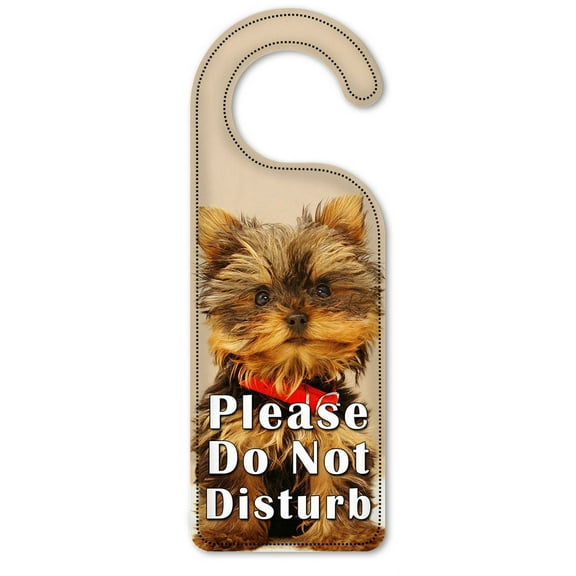 Do Not Disturb Door Knob Hanger Sign - Yorkie Puppy