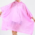 thumbnail image 2 of MIASHUI Waterproof Rain Poncho with Hood for Camping Hiking Lightweight Reusable Raincoat,Pink,One Size, 2 of 3