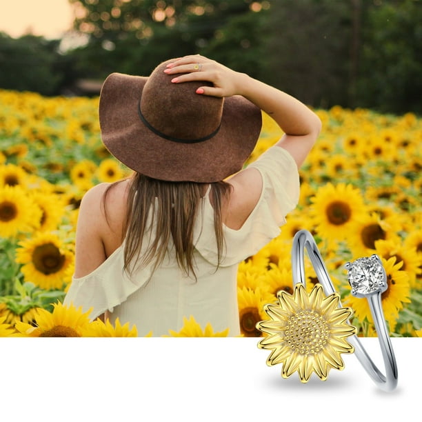 Sunflower thumb ring deals