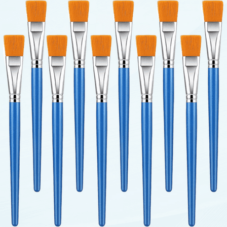 10 Pcs Flat Paint Brushes for Acrylic Painting, 1 Inch Art Paint Brushes Artist Painting Brush for Acrylic Watercolor Oil Detail Painting