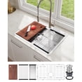 thumbnail image 2 of EDTara Drop-In Stainless Steel Sink, Single Bowl Top Mount Kitchen Sink, 2 of 8