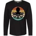 thumbnail image 3 of Inktastic Octopus Retro Vintage Sunset Long Sleeve T-Shirt, 3 of 5