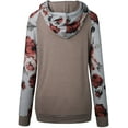 thumbnail image 4 of Womens Floral Hoodies Sweatshirt Long Sleeve Drawstring Casual Pullover Tops Sweatshirts with Pockets, 4 of 6