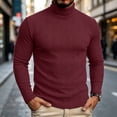 thumbnail image 2 of Stamzod Mens Sweater Plus Size Fashion Casual High Neck Long Sleeve Pullover Sweaters 2026 Fall Winter Clothes Wine D L, 2 of 7