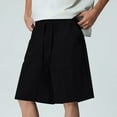 thumbnail image 5 of IYTR Cargo Shorts for Men Stylish Lightweight Summer Comfy Elastic Waist Running Baseball Short Pants with Pockets Black XXXL, 5 of 5