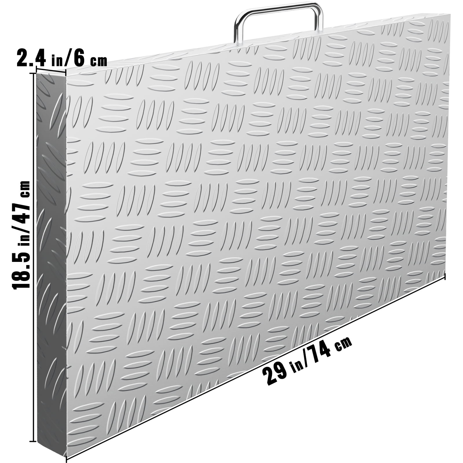 VEVOR Griddle Lid Cover Aluminum Diamond Plate Steel, 28 Inch, Silver