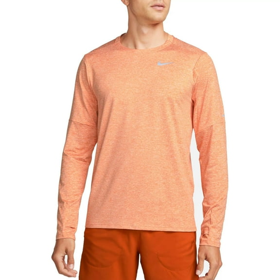 Nike Men's Element Dri-FIT Running Crew Top (Orange Trance, Large)