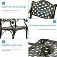 thumbnail image 4 of MEETWARM 7 Piece Outdoor Patio Dining Set for 6 Seater Dining Table Set, All-Weather Cast Aluminum Patio Conversation Set for Garden with 6 Chairs, 1 Rectangular Table, 2" Umbrella Hole, Dark Bronze, 4 of 7