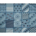thumbnail image 4 of oneOone Polyester Lycra Grayish Blue Fabric Floral|Horse & Geometric Patchwork Craft Projects Decor Fabric Printed By The Yard 56 Inch Wide, 4 of 4