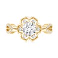 thumbnail image 4 of Rosec Jewels 6MM Lab Grown Diamond Flower Engagement Ring, EF-VS Quality - Ideal for Gift, 14K Yellow Gold, US 5.50, 4 of 8