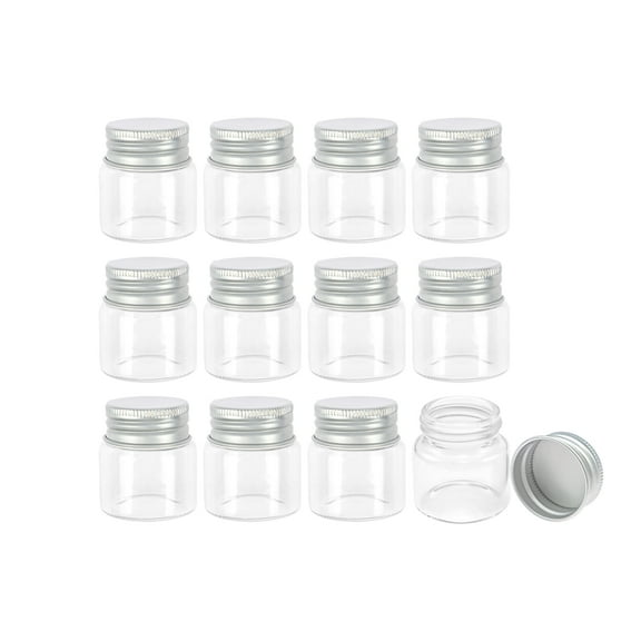 25ml Transparency Glass Bottle with Aluminum Cover Clear Bottle With Lid for Wedding Small Wishing Bottles Wholesale 6pcs