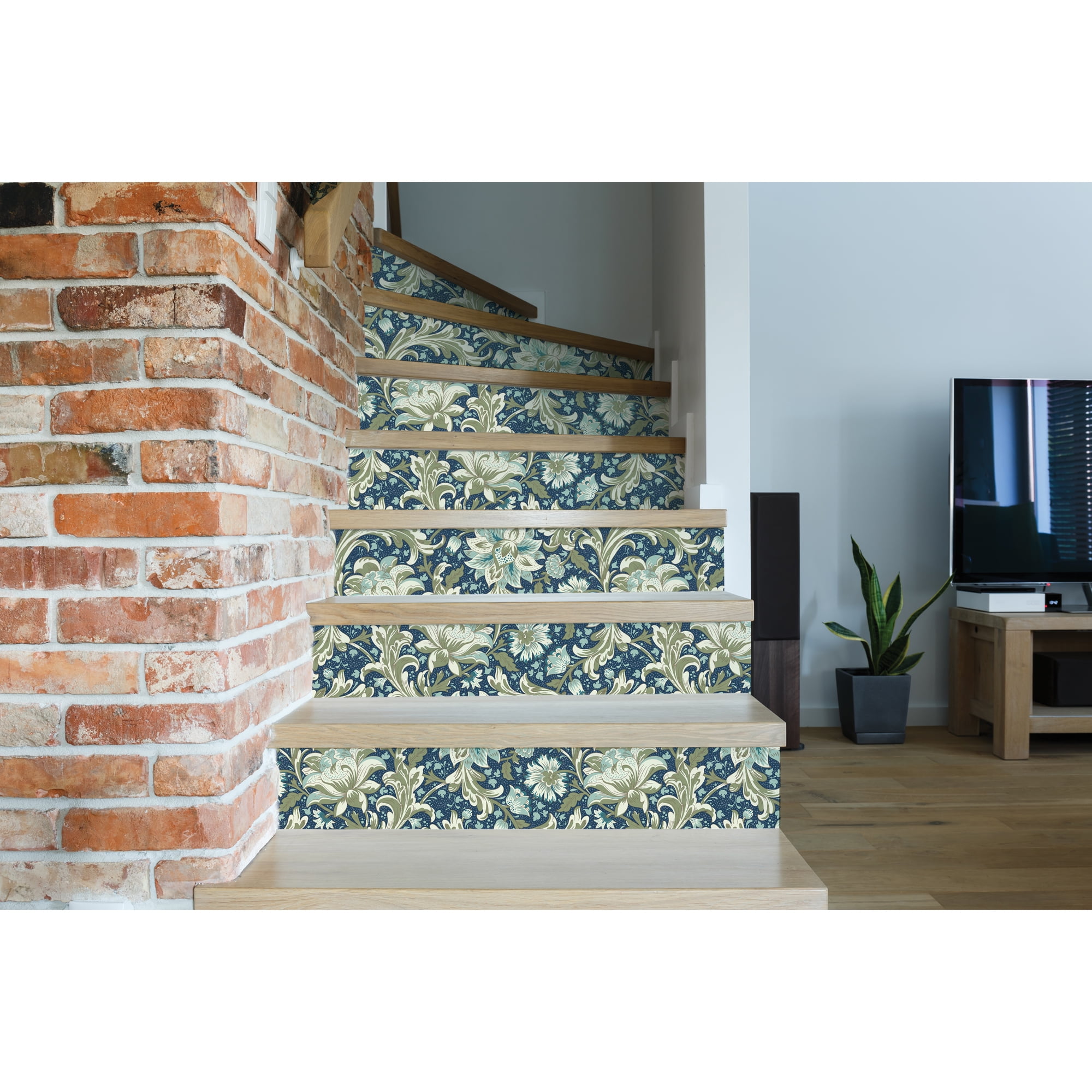 Better Homes & Gardens Navy Isolda Jacobean Peel and Stick Wallpaper, 20.5" x 18'