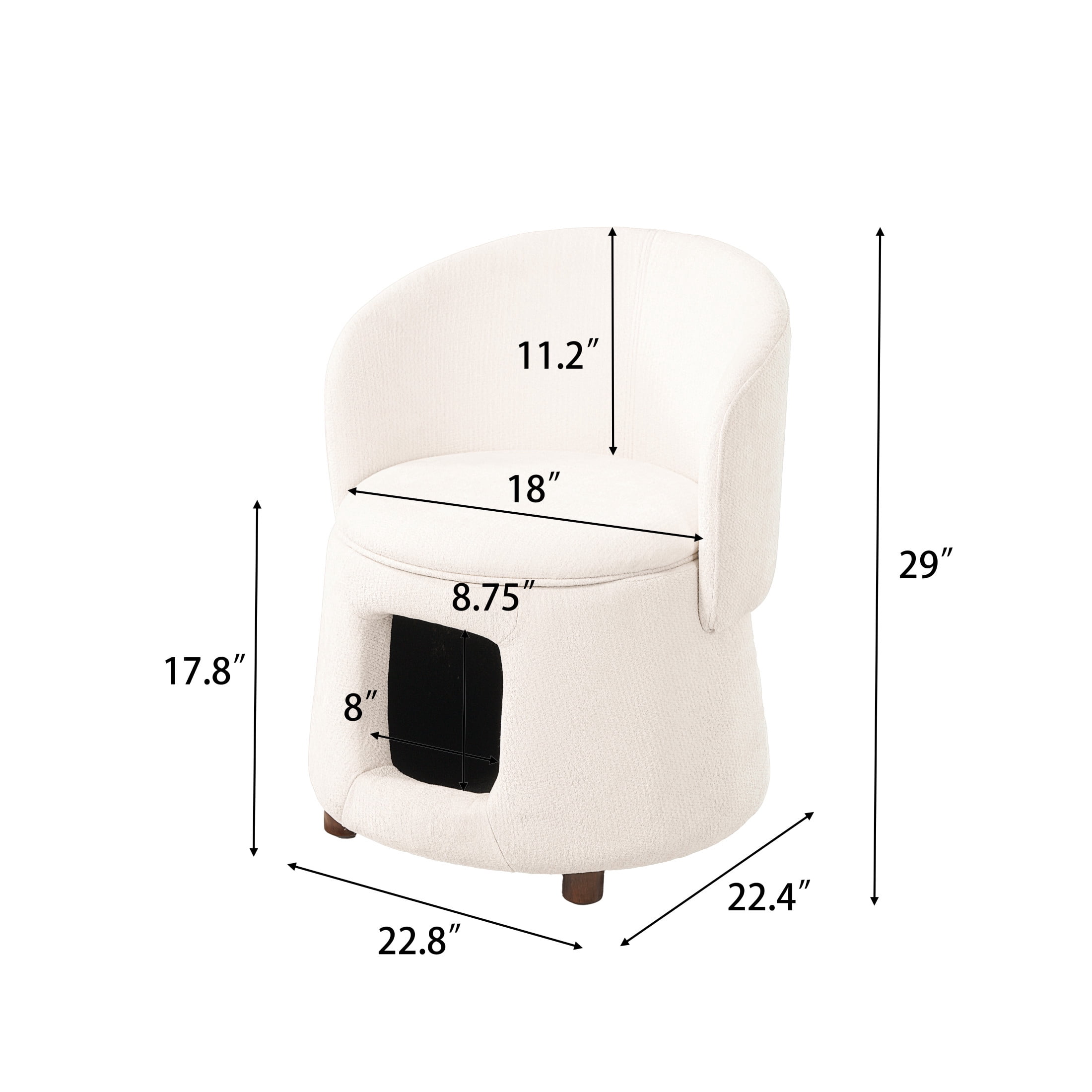 Christopher Knight Home Pet Friendly Accent Chair with Hidden Storage Nook, Convertible Stool, Beige
