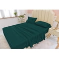 thumbnail image 3 of King Rayon Made From Bamboo Sheet Set - Softer Than Cotton King Size - Wrinkle Free - 16" Deep Pockets - 4 Piece - 1 Fitted Sheet, 1 Flat, 2 Pillowcases King Emerald, 3 of 3