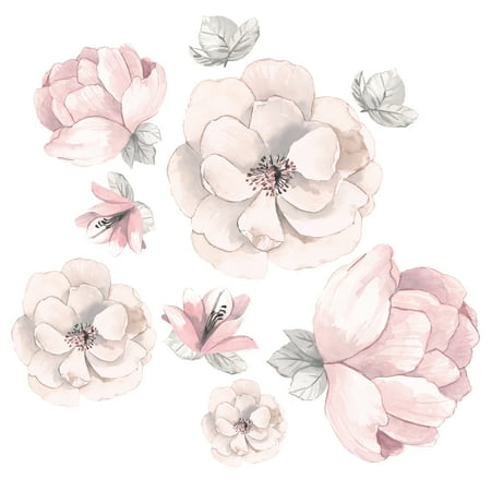 UPC: 0084122010321 | Lambs & Ivy Signature Botanical Baby Pink/Gray Watercolor Floral Wall Decals