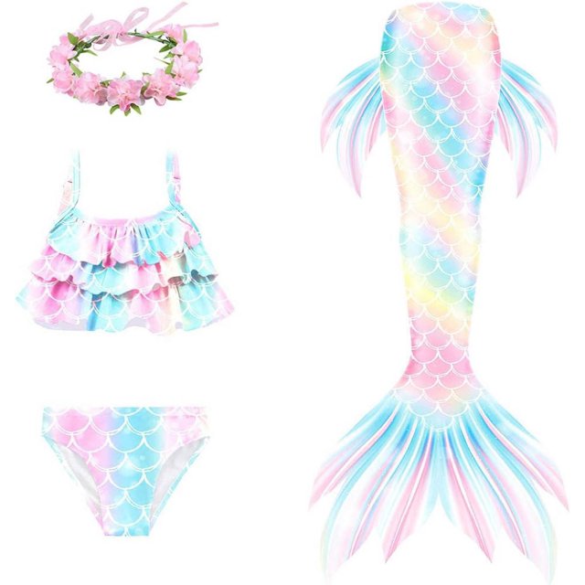 Cola de sirena para nadar para niñas y niños, hermoso disfraz de sirena, traje de baño, traje de baño Cosplay