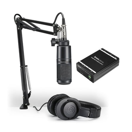 Audio-Technica AT2020PK Microphone Podcasting Pack and Knox Phantom Power Supply