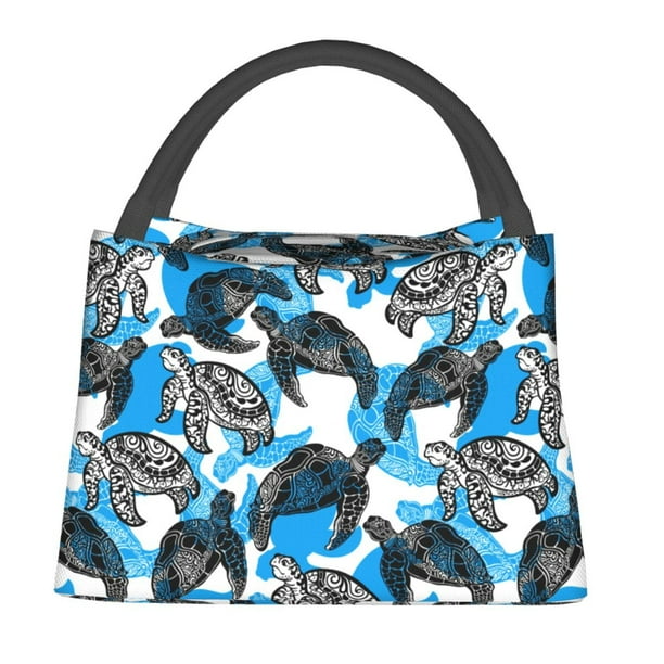 Fotbe Sea Animal Bolsa Térmica Portátil con Estampado, Bolsa de Entrega de Alimentos Aislada, Bolsa Reutilizable de Gran Capacidad para Comidas y Supermercado