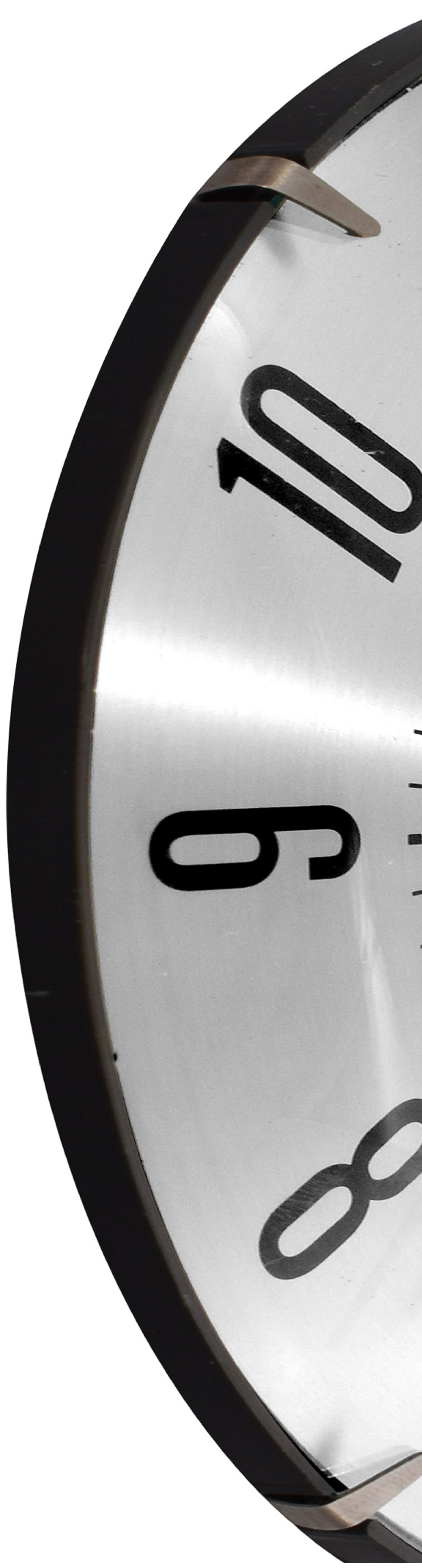 10" Silver Aluminium Dial Analog QA Wall Clock with Dome Glass Lens and Modern Silver Finish