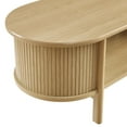 thumbnail image 6 of Coffee Sofa Side Table, Brown Oak, Wood, Oval, Living Kitchen Cafe Bistro Hospitality Restaurant, Modern Contemporary HB36880, 6 of 9